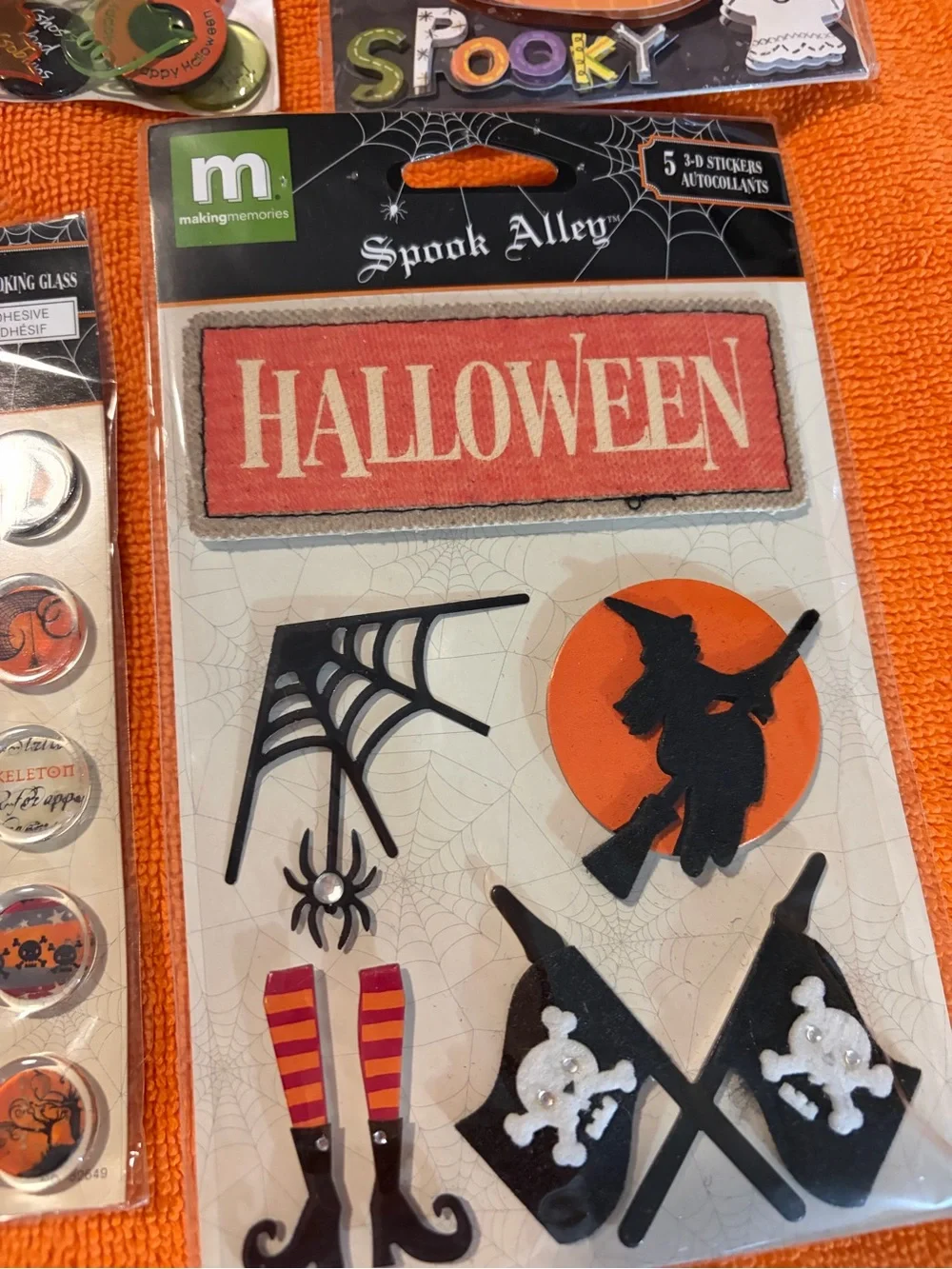 Halloween lot of 13 sealed NEW pkg’sassorted Party Craft Embellishments - Orange